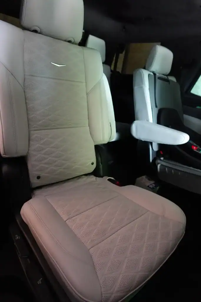 Pristine car interior seat after full interior and exterior detailing service