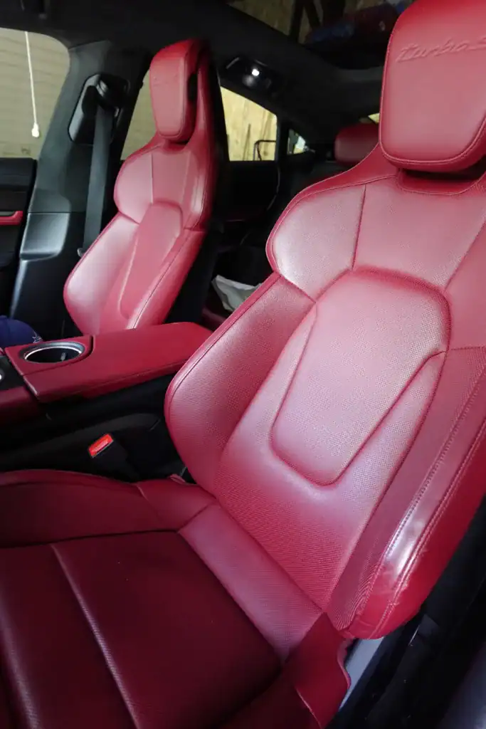 protected and coated leather seats in a porsche